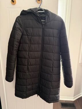 George Black Quilted Hooded Puffer Coat